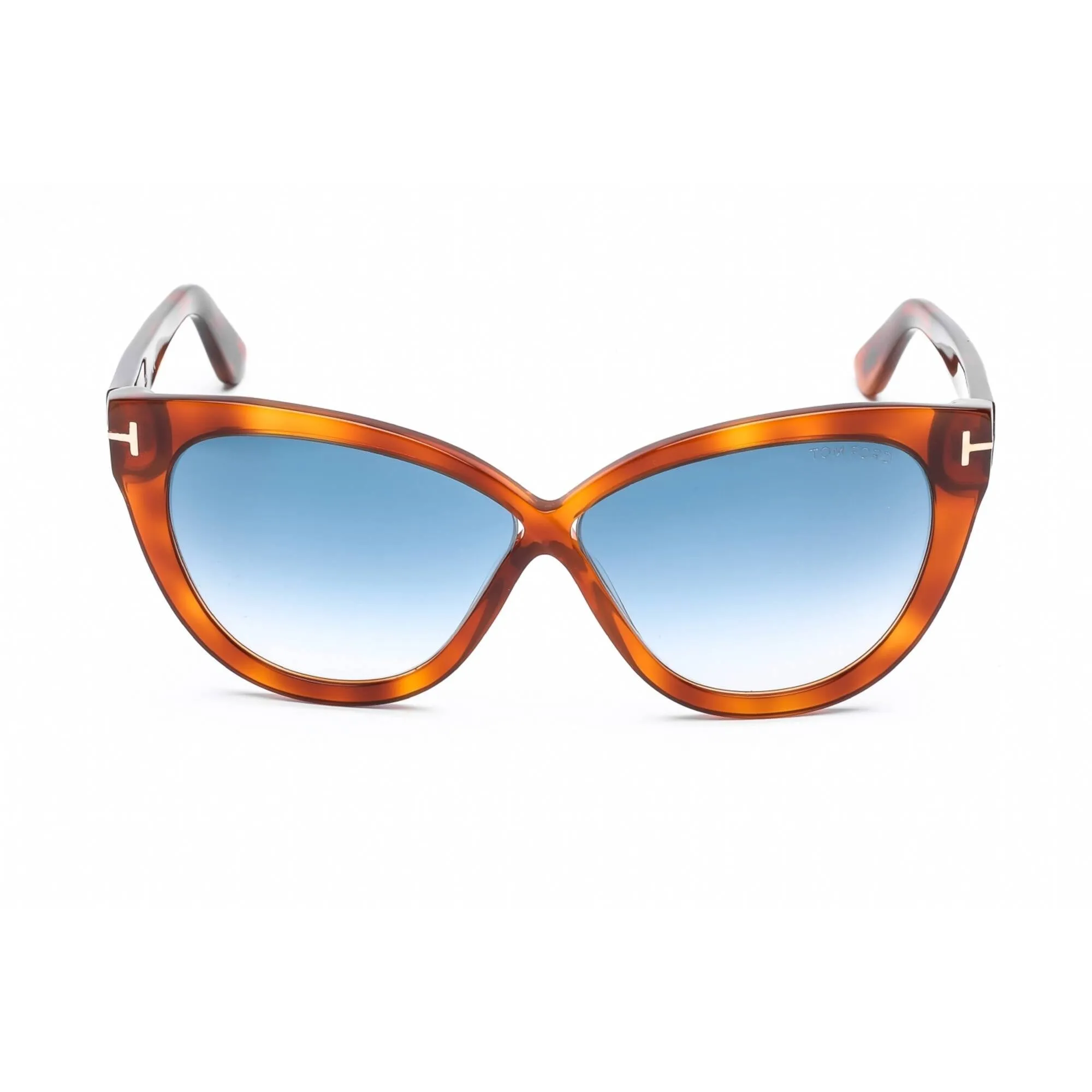 Tom Ford Women's Sunglasses - Gradient Blue Lens Plastic Cat Eye Frame | FT0511 53W