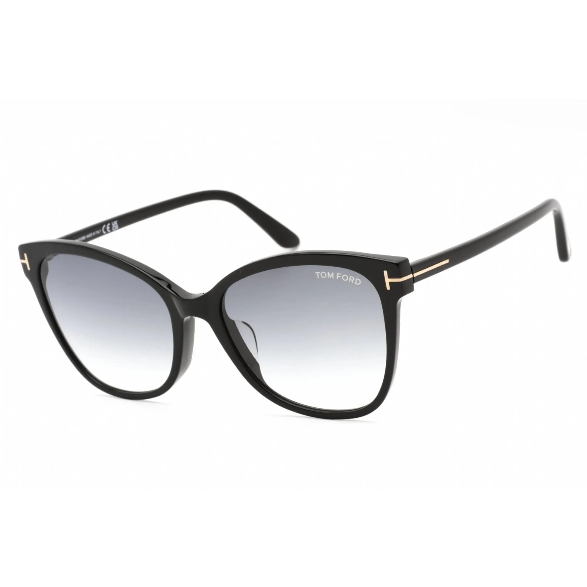 Tom Ford Women's Sunglasses - Shiny Black Plastic Cat Eye Frame | FT0844-F 01B
