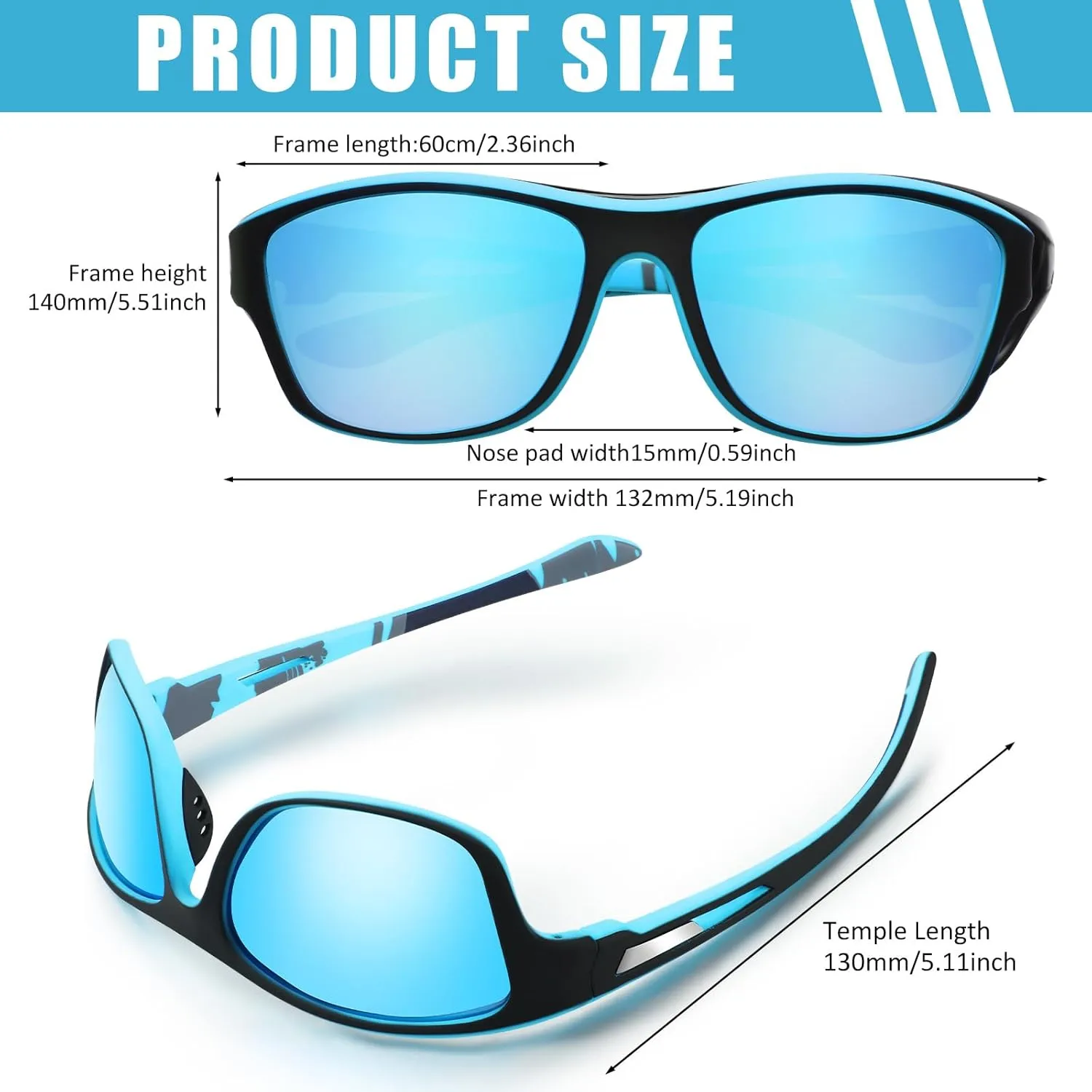 TOODOO 4 Pairs Men Polarized Sunglasses with UV Protection Driving Glasses Sports for Sport Outdoor Activities