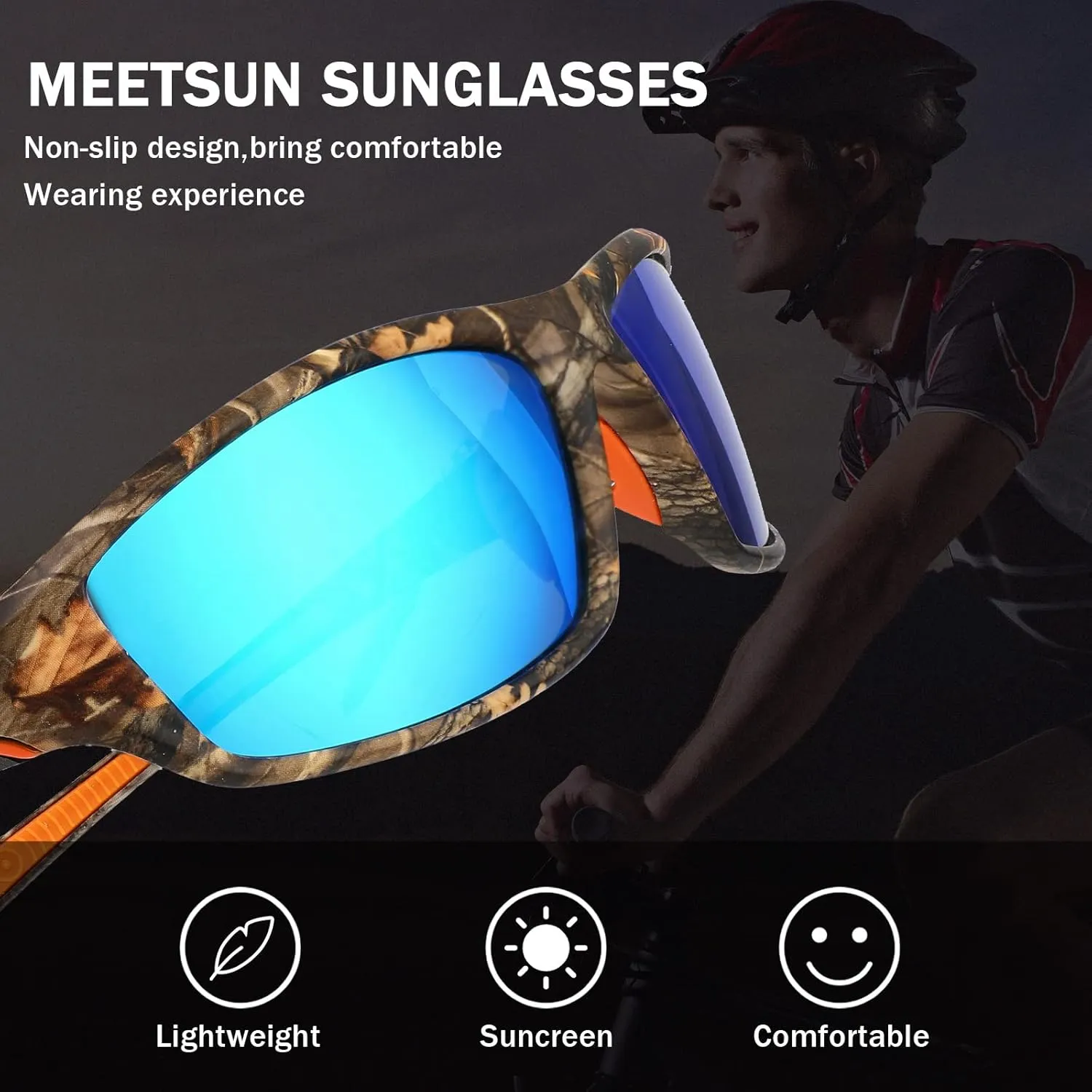 TOODOO 4 Pairs Men Polarized Sunglasses with UV Protection Driving Glasses Sports for Sport Outdoor Activities