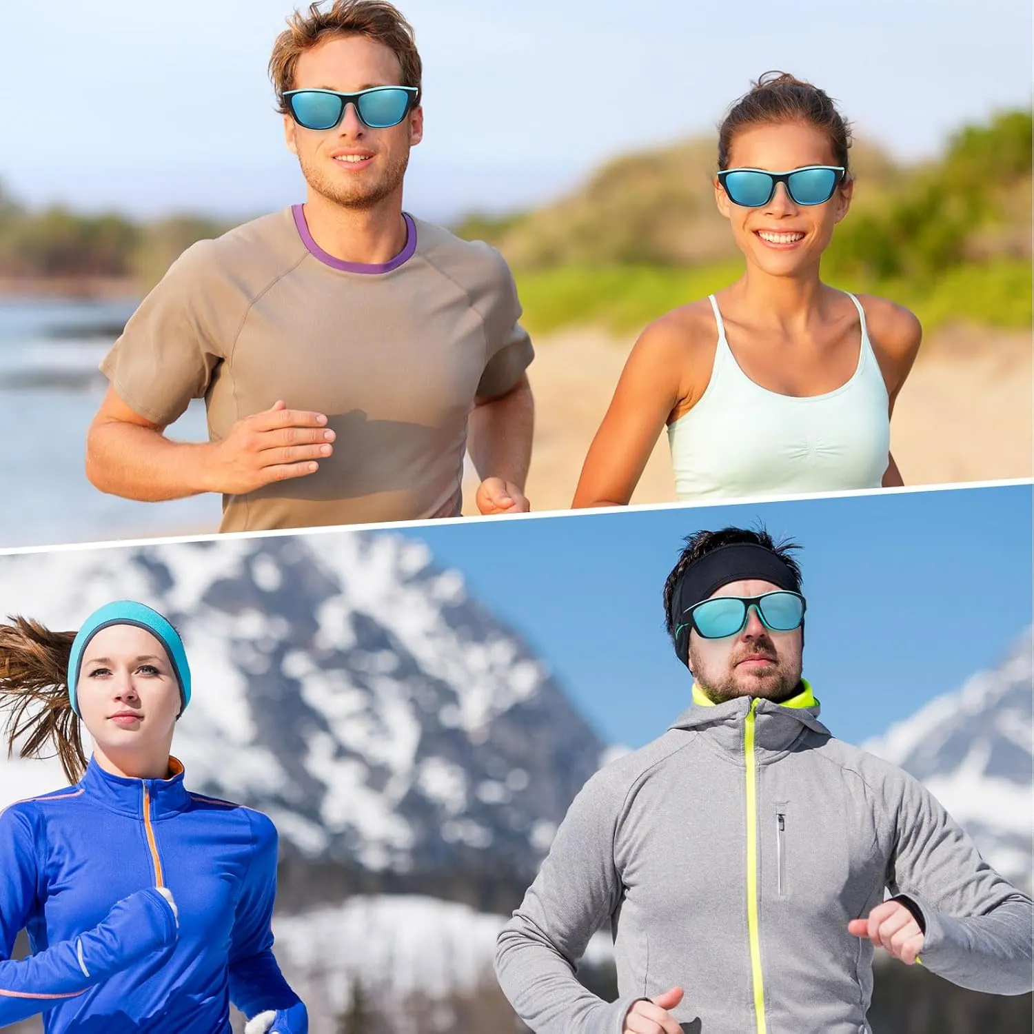 TOODOO 4 Pairs Men Polarized Sunglasses with UV Protection Driving Glasses Sports for Sport Outdoor Activities