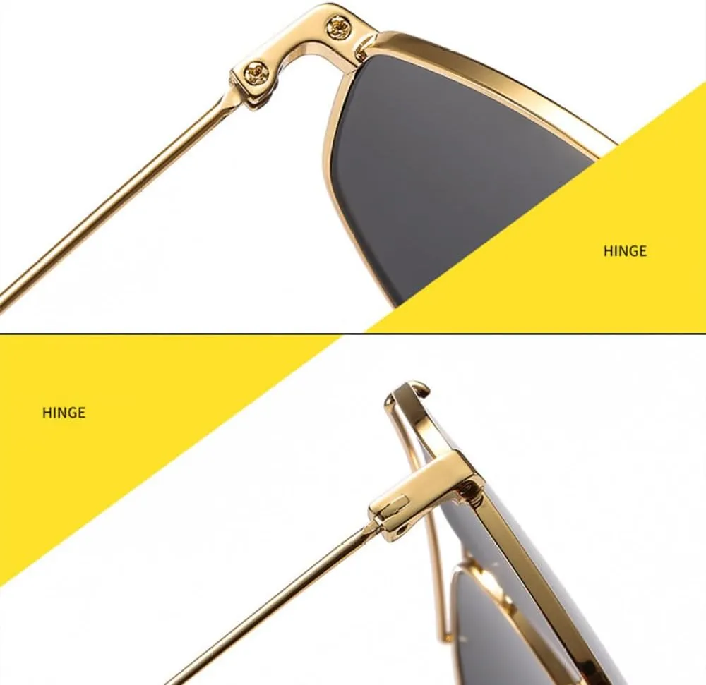 Trend Ciassic Retro Metal Frame Sunglasses For Women Men Vintage Double Bridge Unisex Shades UV400