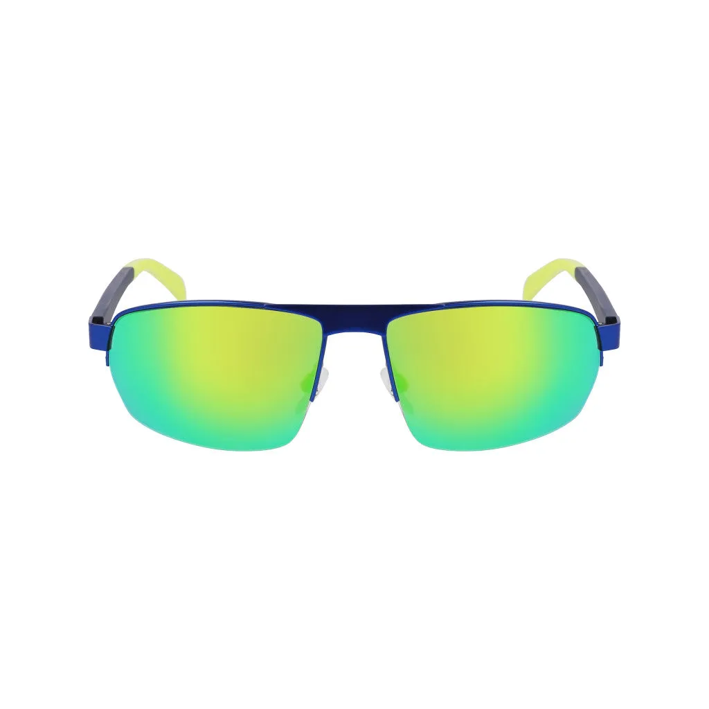 Trendy Semi-Rim Metal Sunglasses - Navy