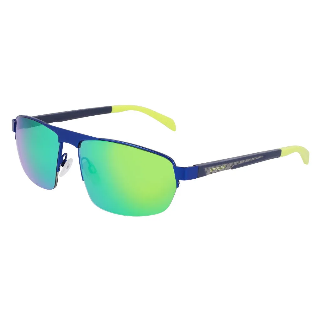 Trendy Semi-Rim Metal Sunglasses - Navy