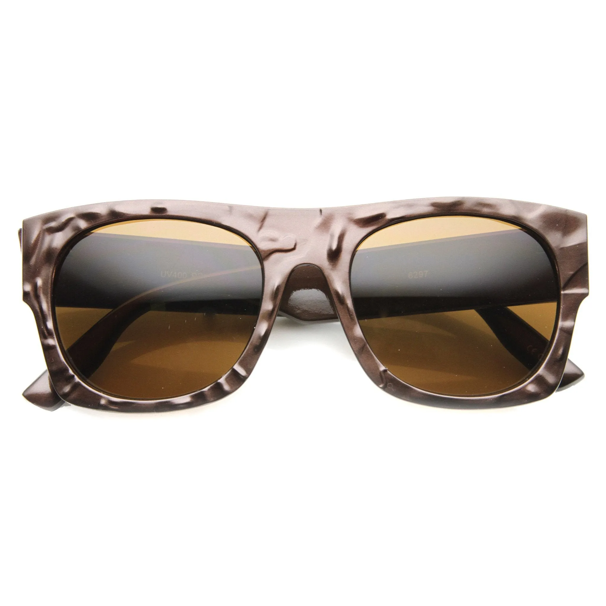 Unique Flat Top Textured Sunglasses 9865