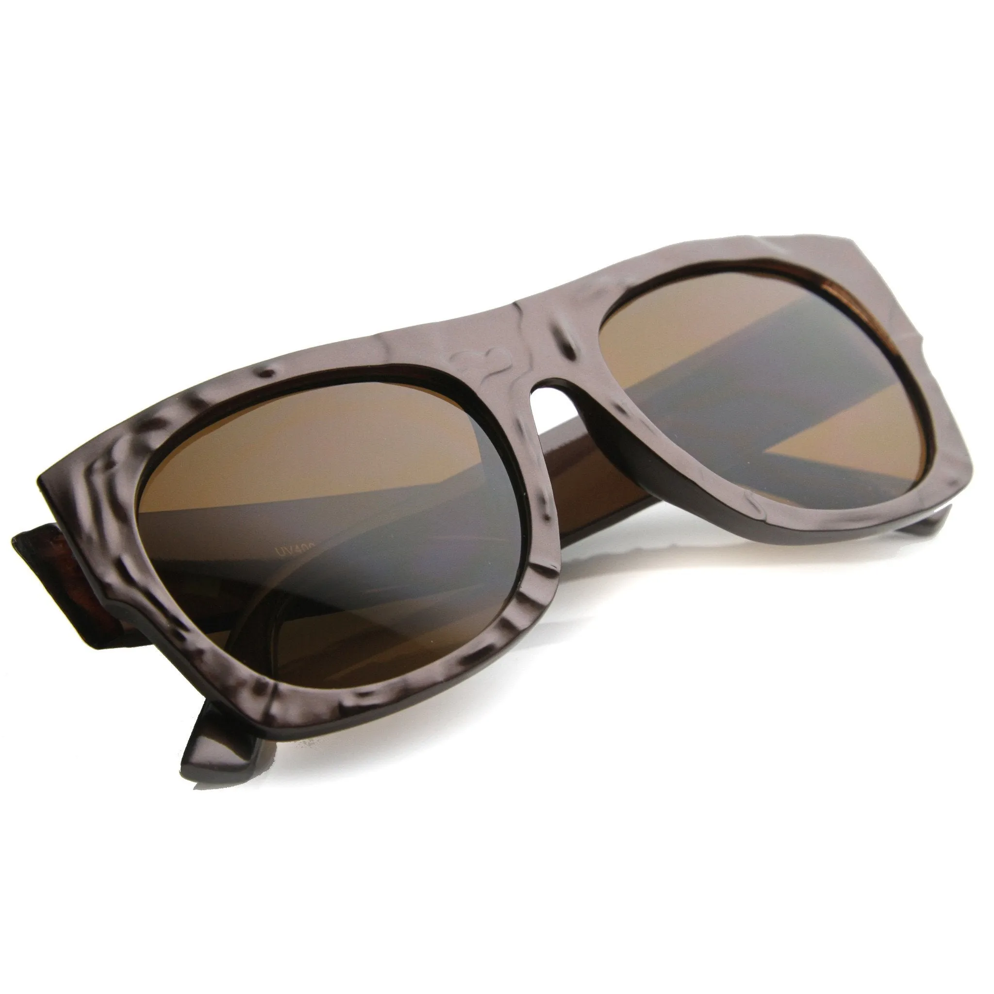 Unique Flat Top Textured Sunglasses 9865