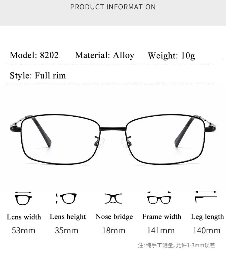 Unisex Full Rim Memory Alloy Frame Eyeglasses S8202
