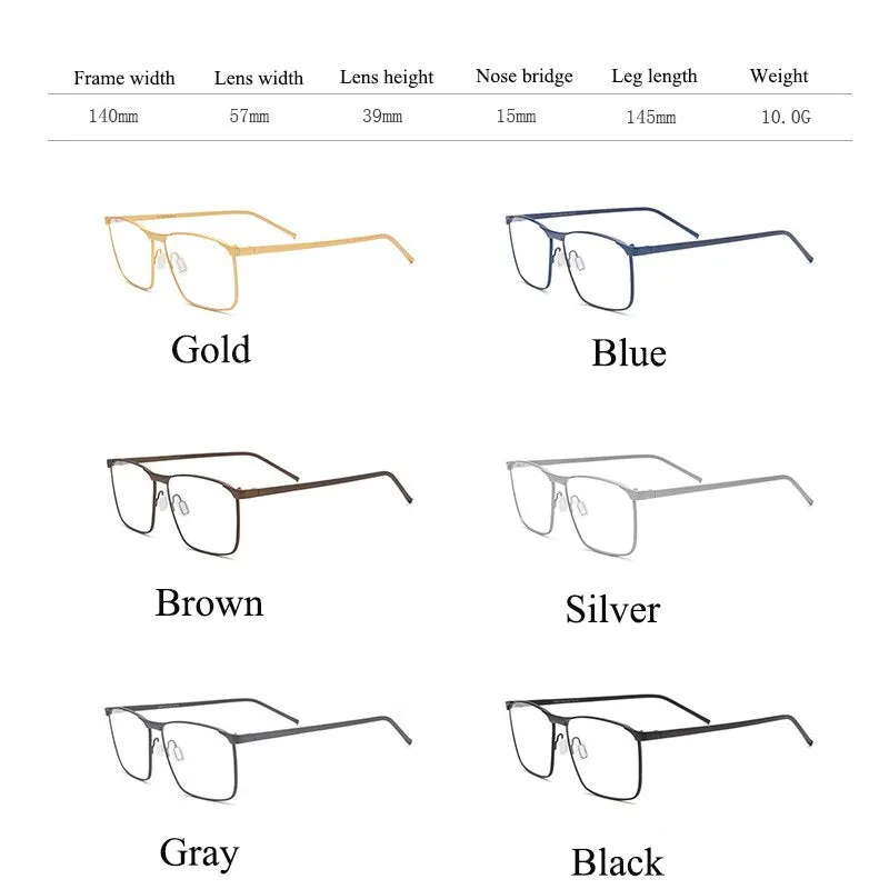 Unisex Full Rim Titanium Frame Eyeglasses Br18526