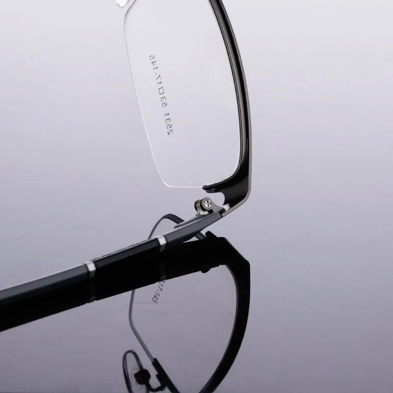 Unisex Half Rim Alloy Tr 90 Temple Eyeglasses 2531
