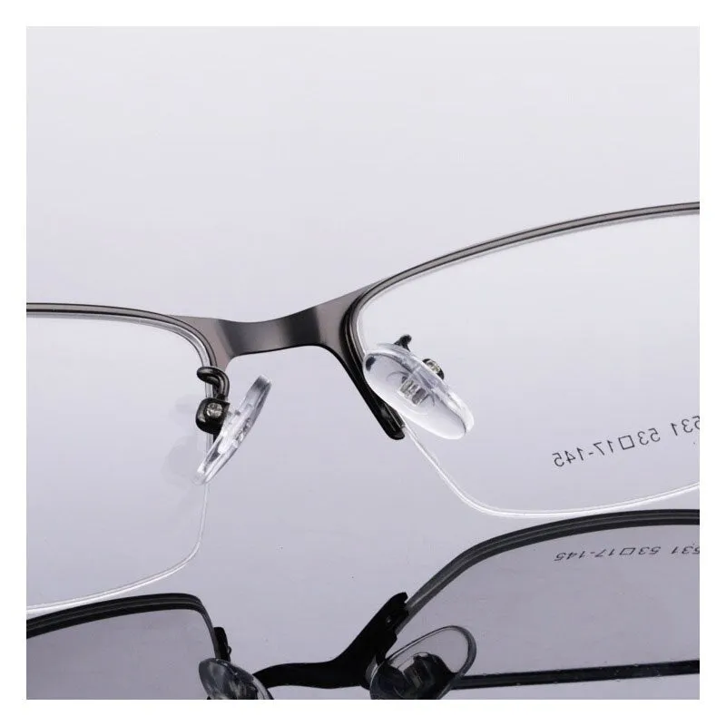 Unisex Half Rim Alloy Tr 90 Temple Eyeglasses 2531