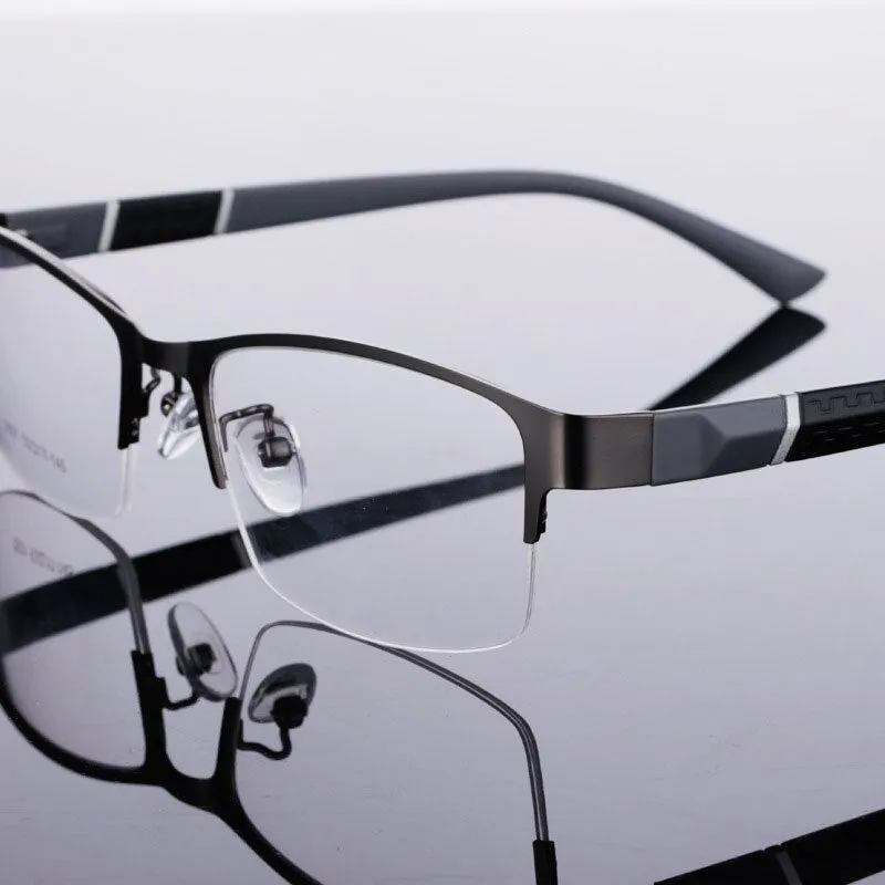 Unisex Half Rim Alloy Tr 90 Temple Eyeglasses 2531