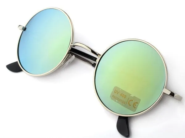 Unisex Hippie Shades Hippy 60S John Lennon Style Vintage Round Peace Sunglasses