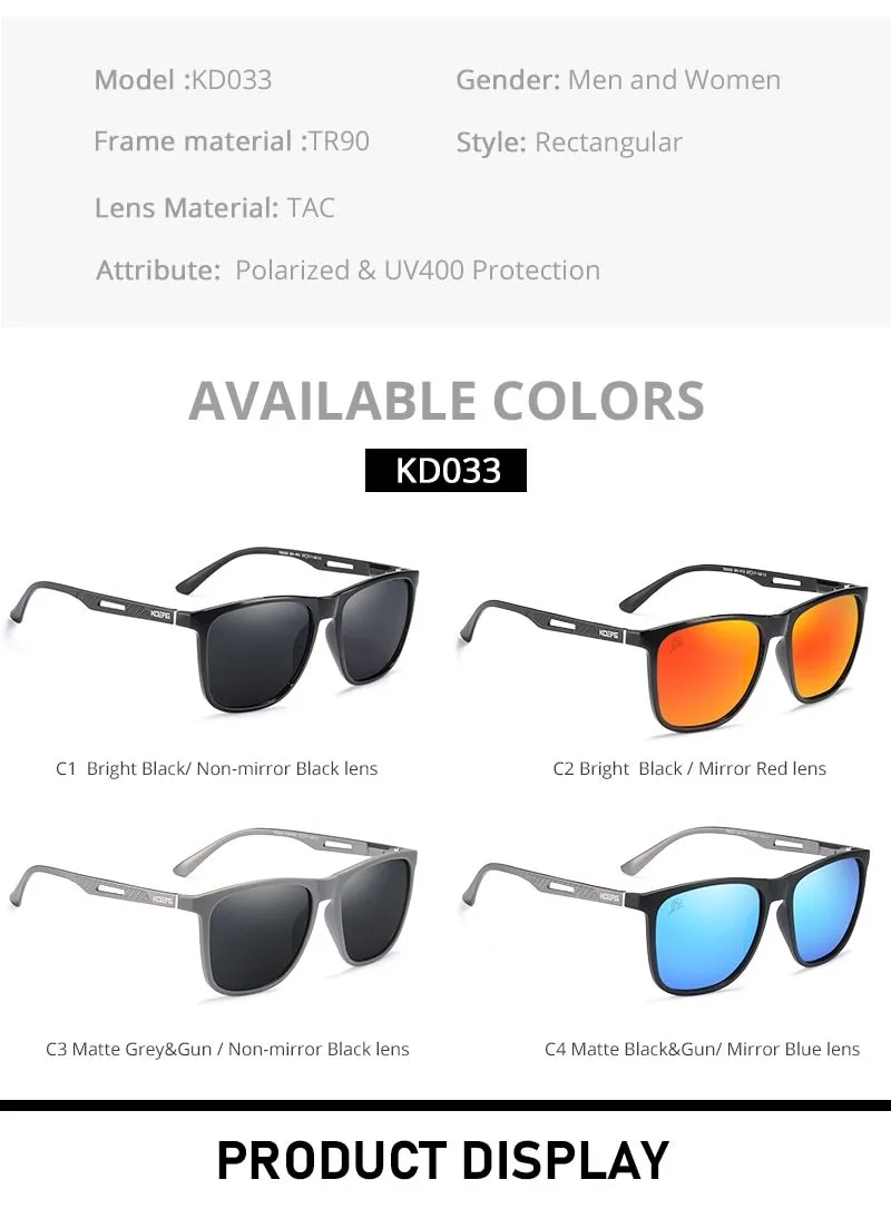 Unisex Strong Spring Hinges Polarized Light TR90 Frame Sun Glasses