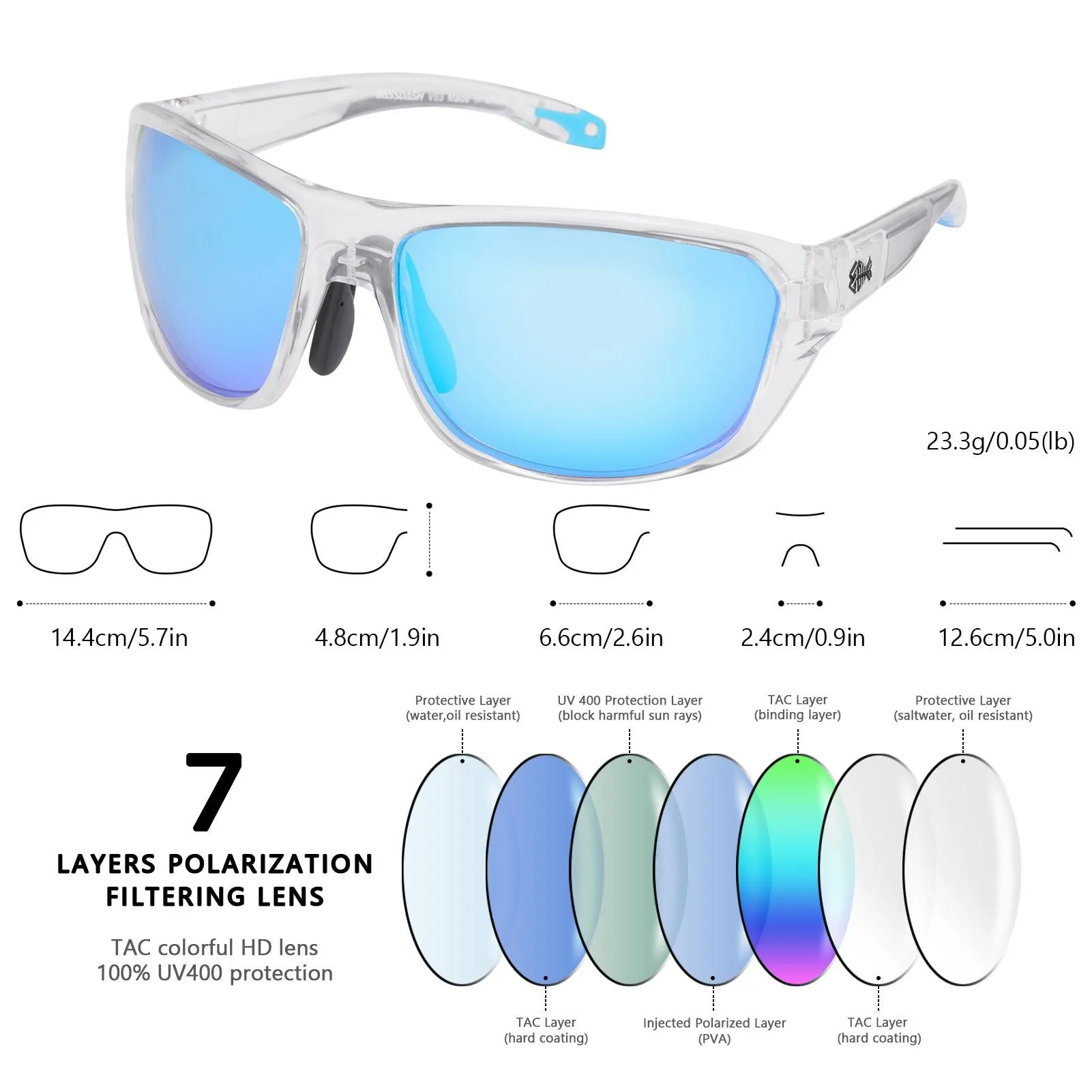 Unisex V03 Polarized Fishing Sunglasses UV400