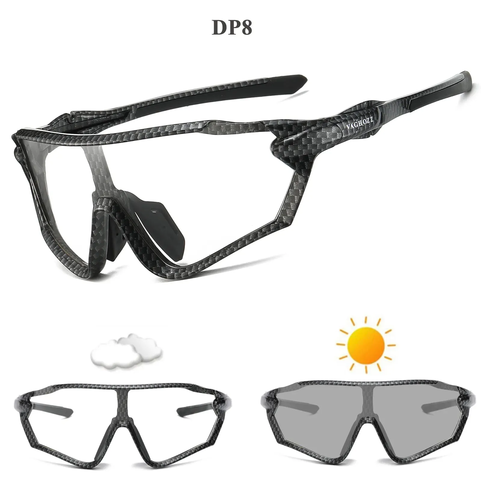 VAGHOZZ Brand New Style Cycling Glasses Outdoor Sunglasses Men Women Sport Eyewear UV400 MTB Bike Bicycle Photochromic Goggles
