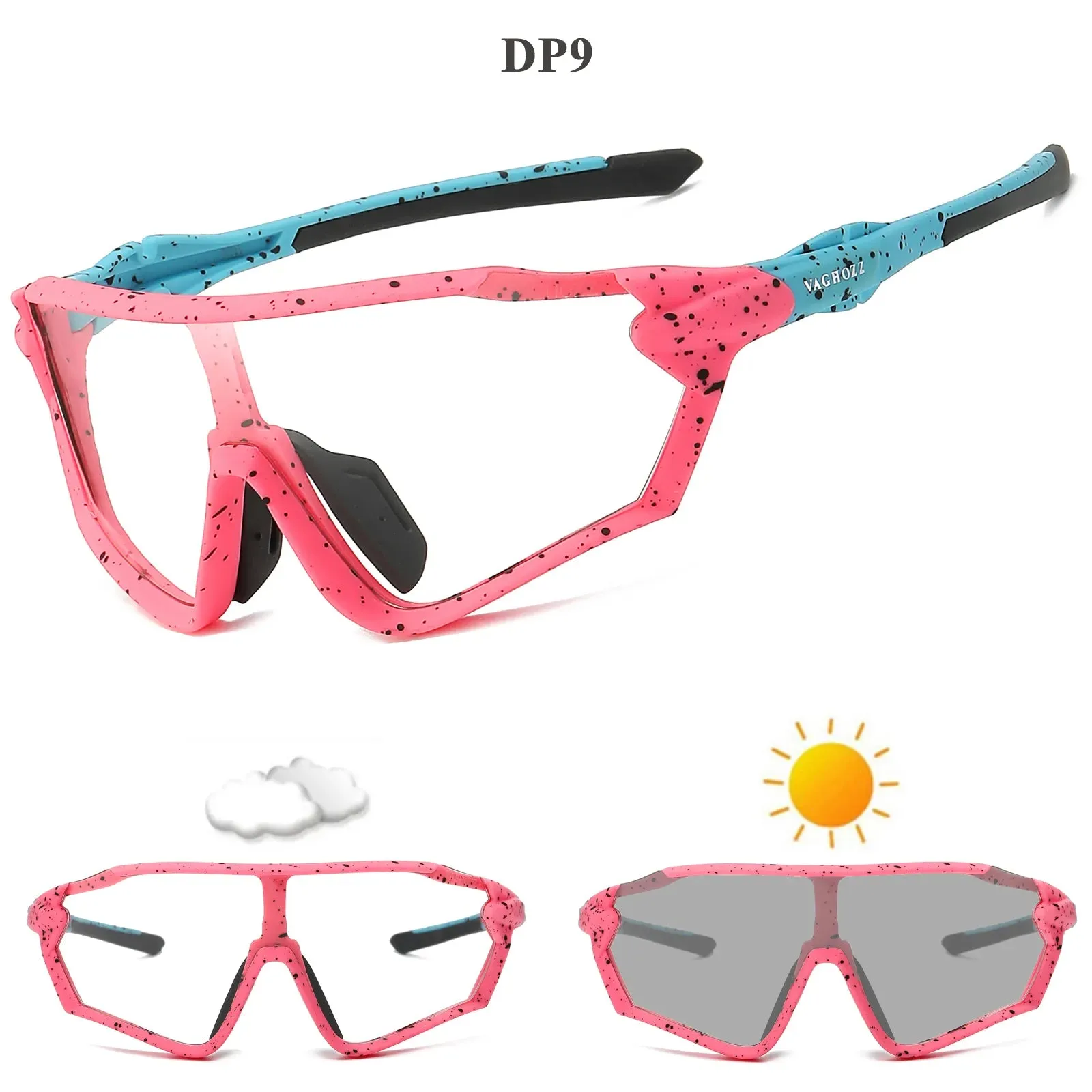 VAGHOZZ Brand New Style Cycling Glasses Outdoor Sunglasses Men Women Sport Eyewear UV400 MTB Bike Bicycle Photochromic Goggles