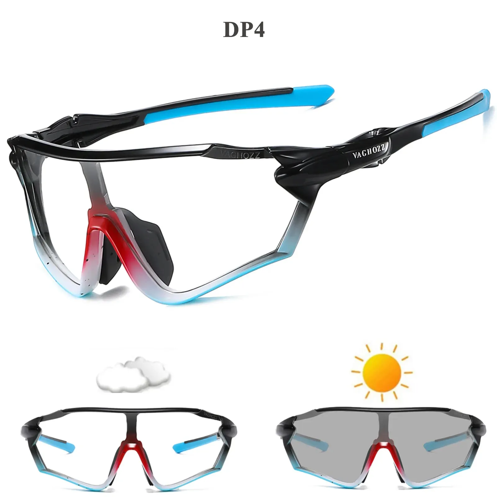 VAGHOZZ Brand New Style Cycling Glasses Outdoor Sunglasses Men Women Sport Eyewear UV400 MTB Bike Bicycle Photochromic Goggles