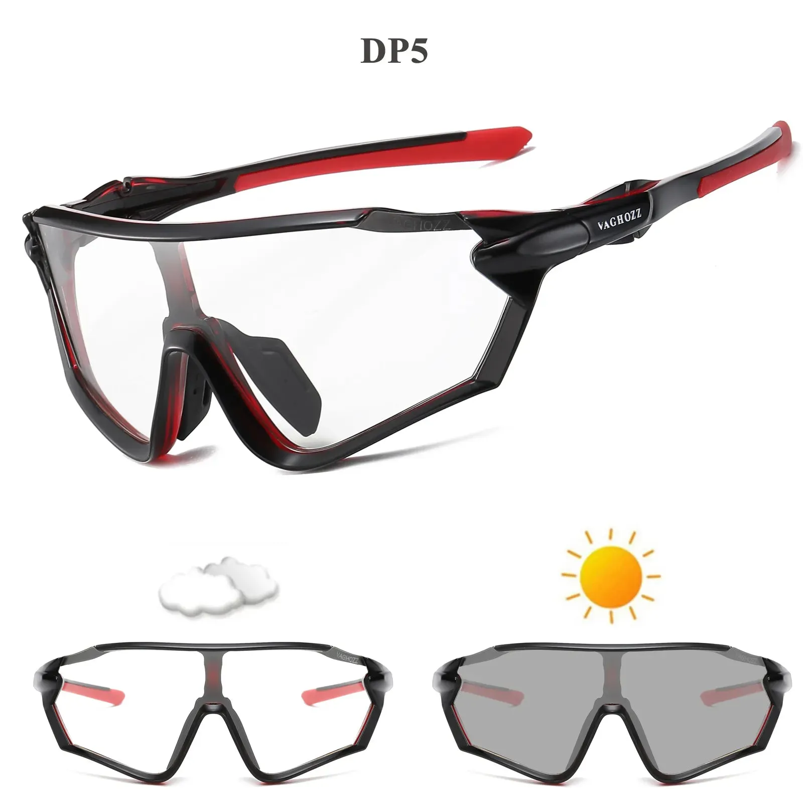 VAGHOZZ Brand New Style Cycling Glasses Outdoor Sunglasses Men Women Sport Eyewear UV400 MTB Bike Bicycle Photochromic Goggles