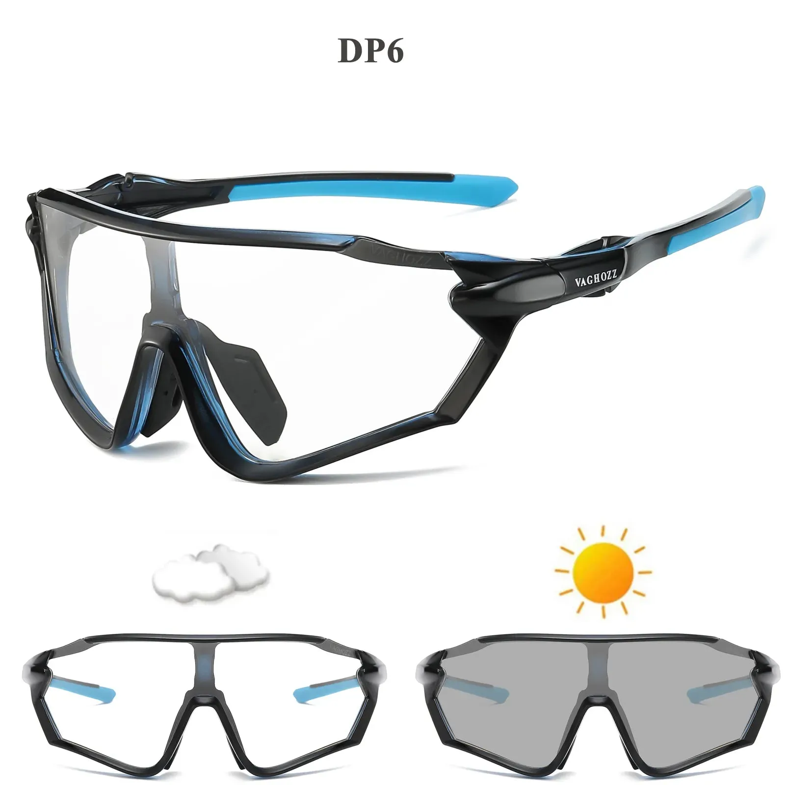 VAGHOZZ Brand New Style Cycling Glasses Outdoor Sunglasses Men Women Sport Eyewear UV400 MTB Bike Bicycle Photochromic Goggles