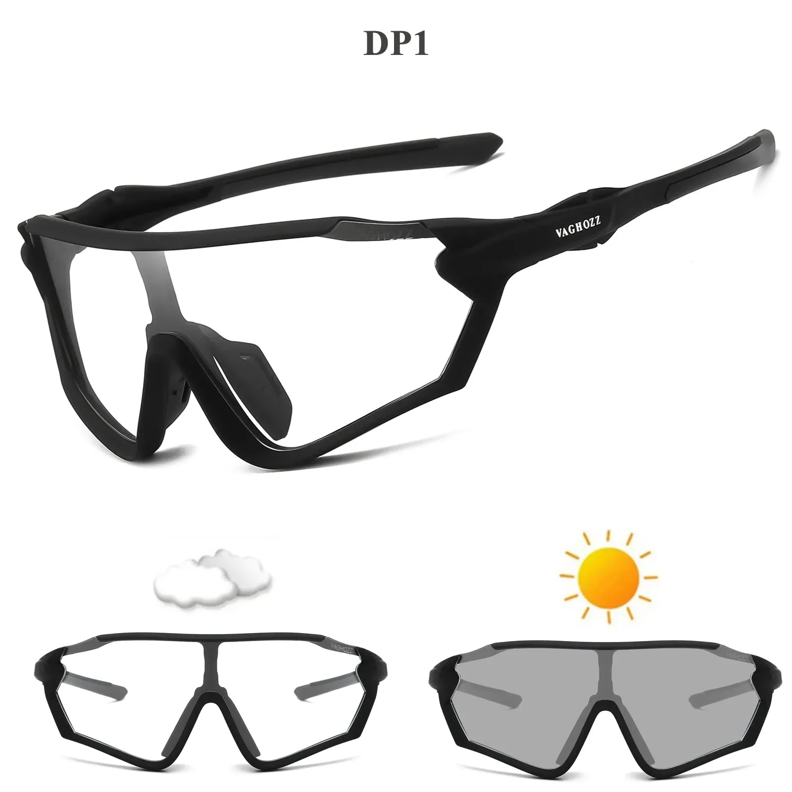 VAGHOZZ Brand New Style Cycling Glasses Outdoor Sunglasses Men Women Sport Eyewear UV400 MTB Bike Bicycle Photochromic Goggles