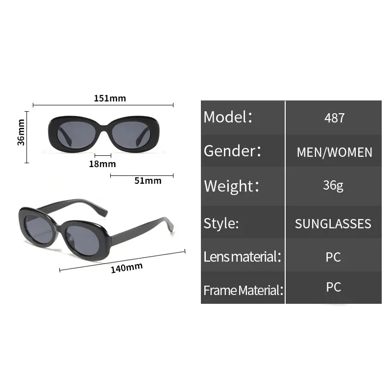 VAIGE Chic Oval Big Frame Sunglasses in Classic Black - UV400 Protection