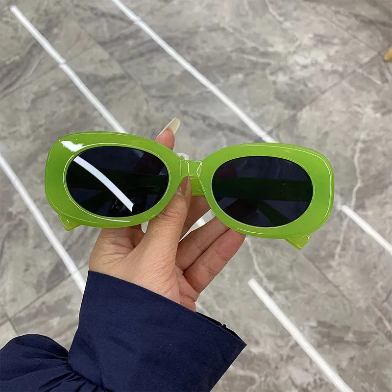 VAIGE Chic Oval Big Frame Sunglasses in Classic Black - UV400 Protection