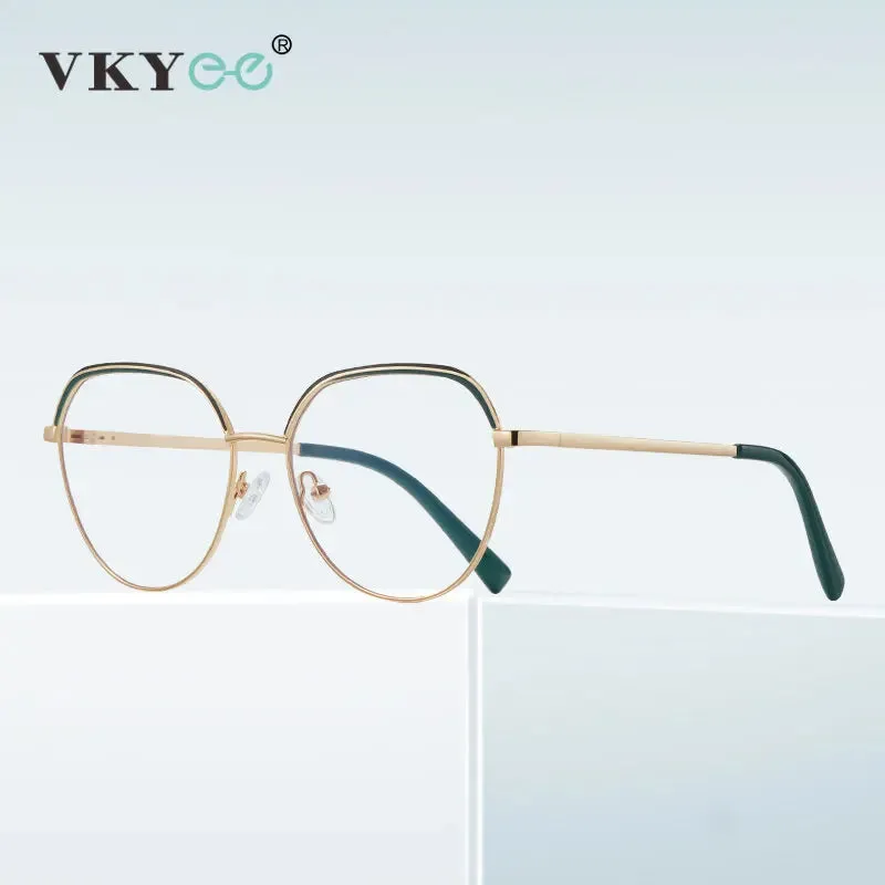 Vicky Unisex Full Rim Flat Top Round Tr 90 Titanium Reading Glasses 3098