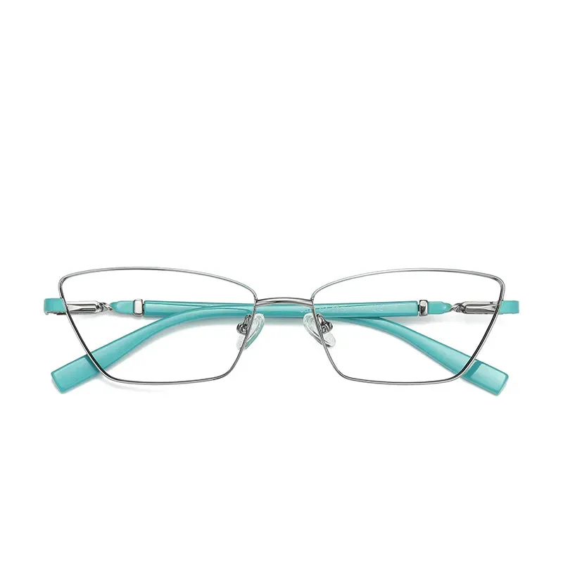 Vicky Unisex Full Rim Square Stainless Steel Reading Glasses 3012