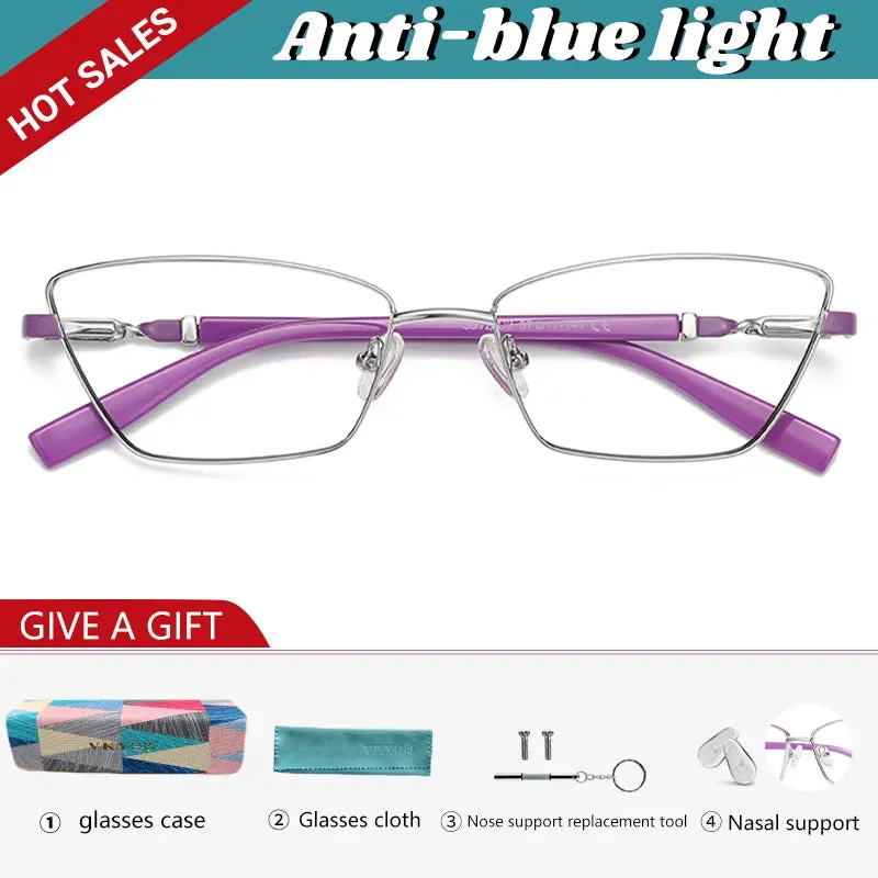 Vicky Unisex Full Rim Square Stainless Steel Reading Glasses 3012