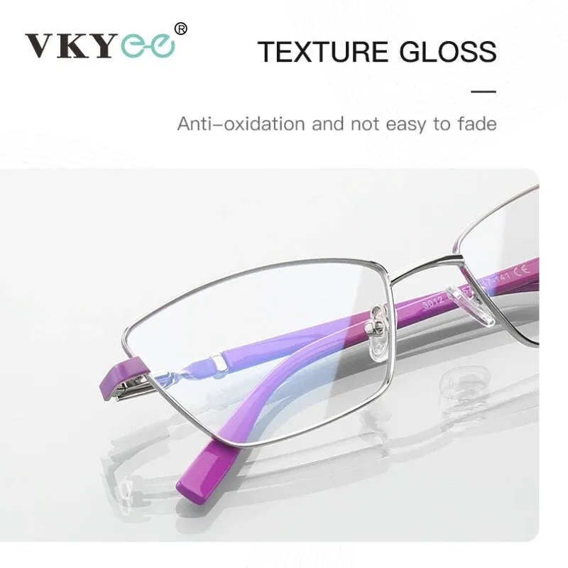 Vicky Unisex Full Rim Square Stainless Steel Reading Glasses 3012