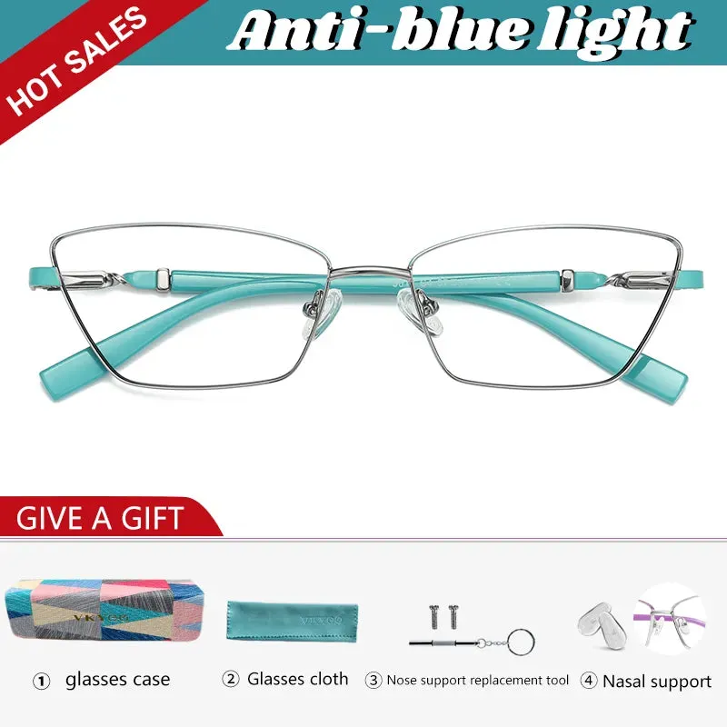 Vicky Unisex Full Rim Square Stainless Steel Reading Glasses 3012