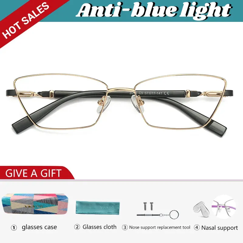 Vicky Unisex Full Rim Square Stainless Steel Reading Glasses 3012