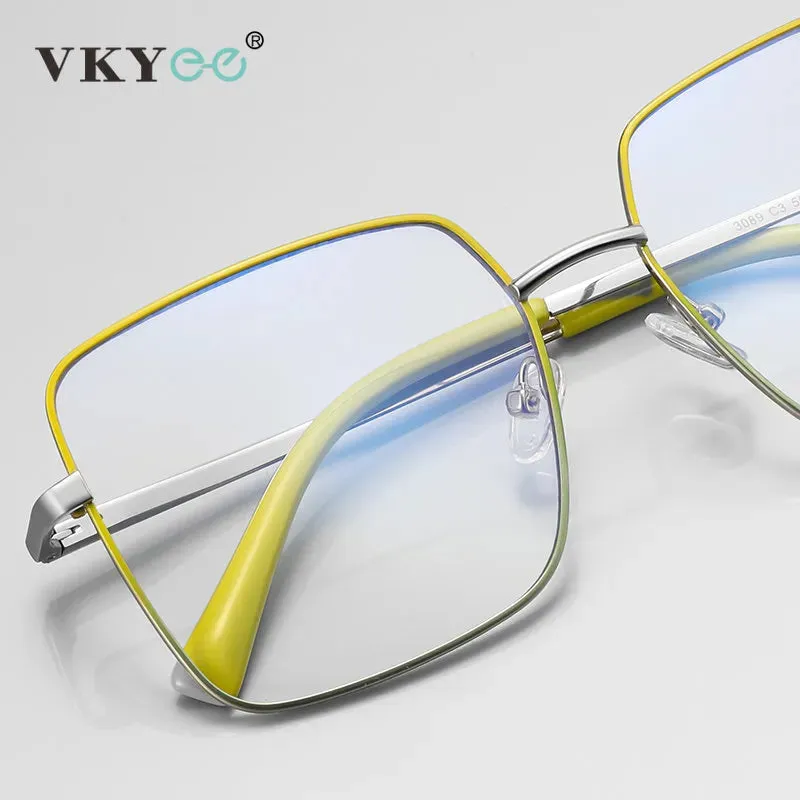Vicky Unisex Full Rim Stainless Steel Square Reading Glasses 3089