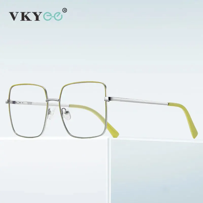 Vicky Unisex Full Rim Stainless Steel Square Reading Glasses 3089