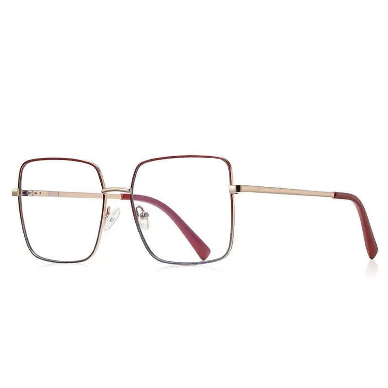 Vicky Unisex Full Rim Stainless Steel Square Reading Glasses 3089