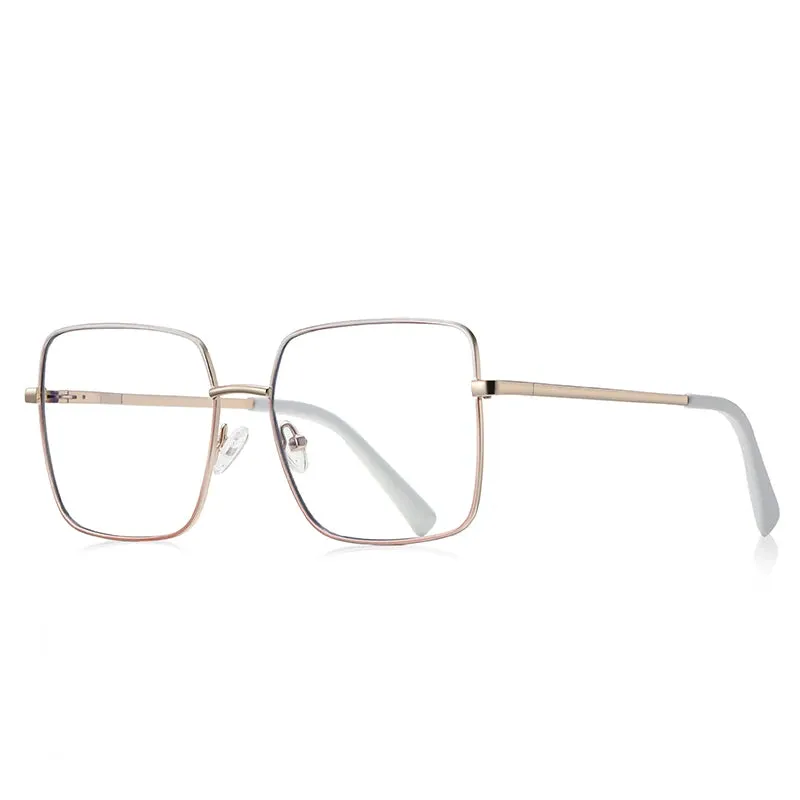 Vicky Unisex Full Rim Stainless Steel Square Reading Glasses 3089