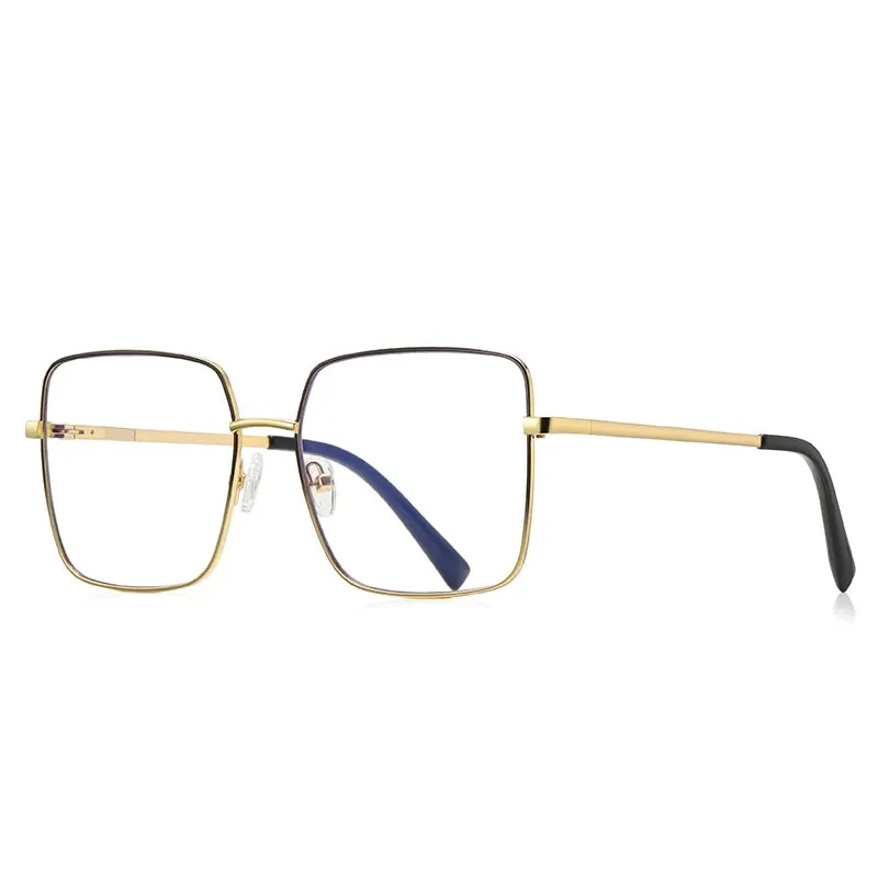 Vicky Unisex Full Rim Stainless Steel Square Reading Glasses 3089