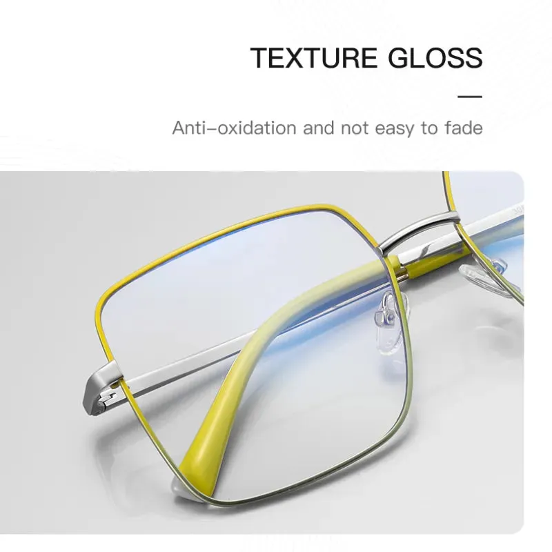 Vicky Unisex Full Rim Stainless Steel Square Reading Glasses 3089