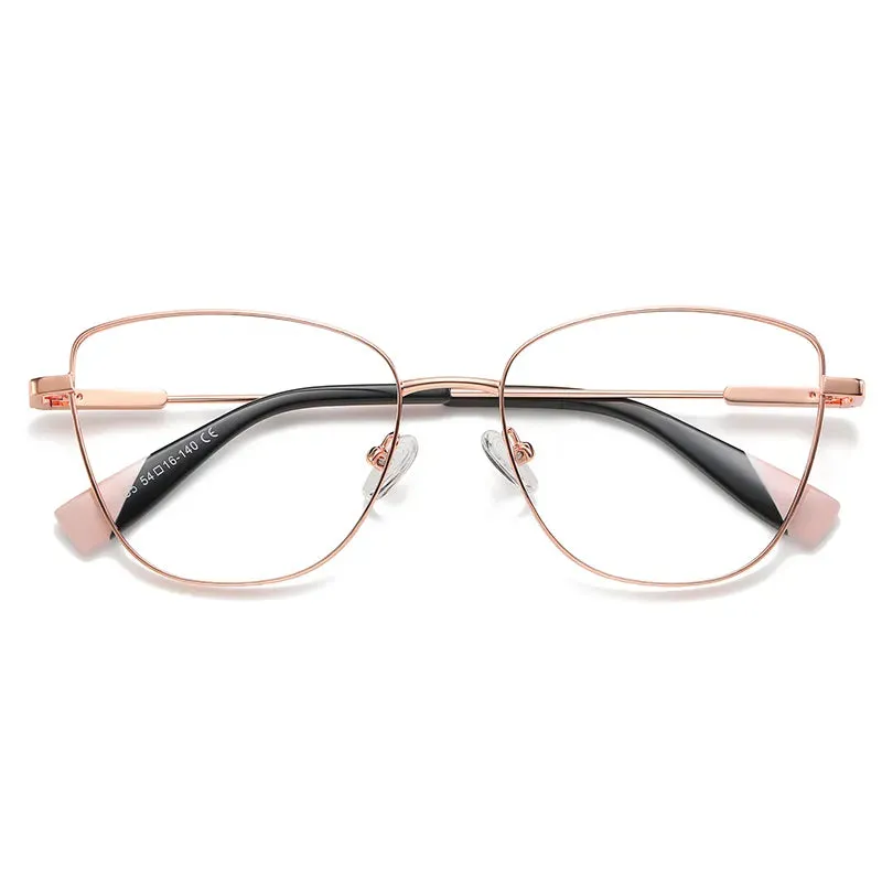 Vicky Women's Full Rim Cat Eye Stainless Steel Reading Glasses 3032