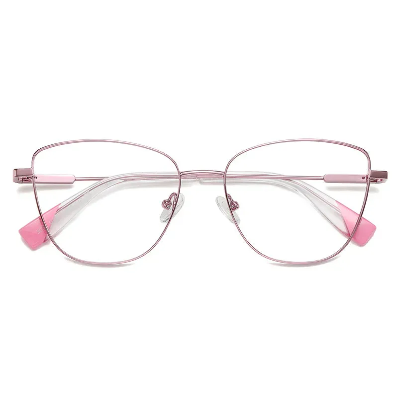 Vicky Women's Full Rim Cat Eye Stainless Steel Reading Glasses 3032