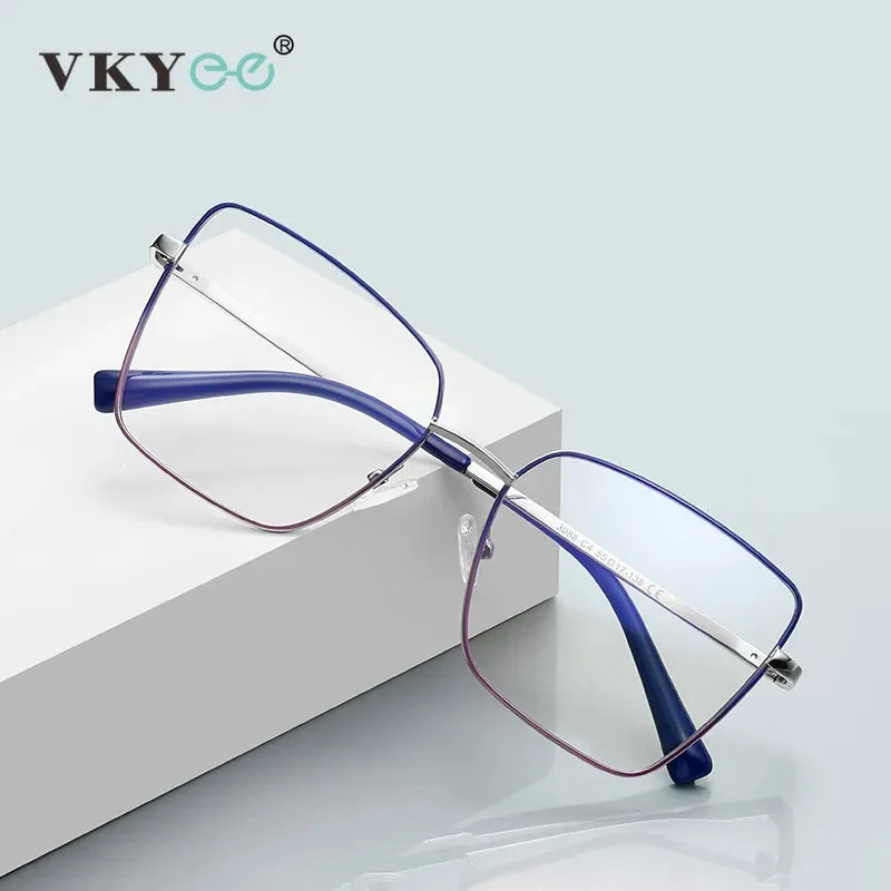 Vicky Women's Full Rim Large Butterfly Alloy Reading Glasses 3088