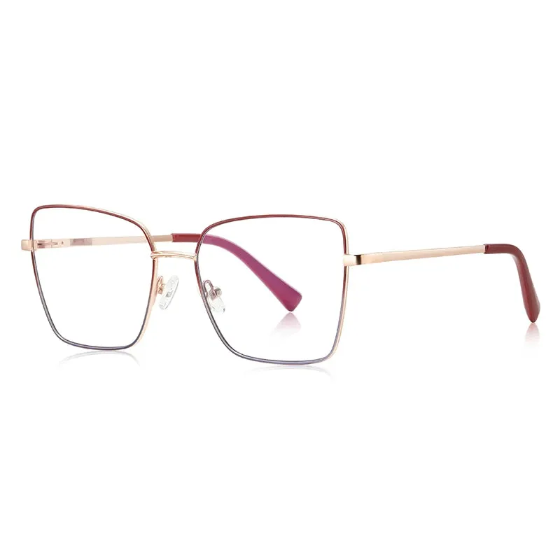Vicky Women's Full Rim Large Butterfly Alloy Reading Glasses 3088
