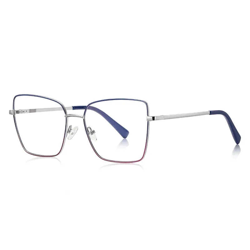 Vicky Women's Full Rim Large Butterfly Alloy Reading Glasses 3088