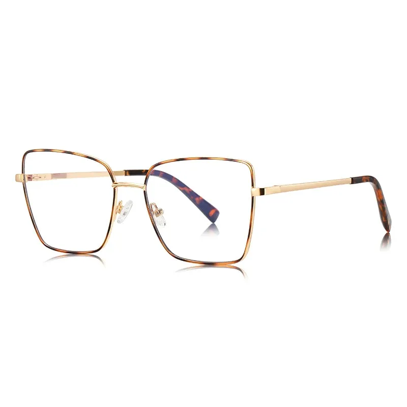 Vicky Women's Full Rim Large Butterfly Alloy Reading Glasses 3088
