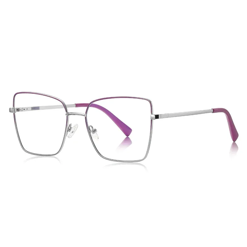 Vicky Women's Full Rim Large Butterfly Alloy Reading Glasses 3088