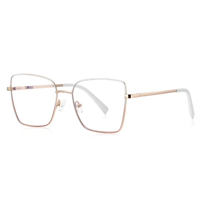 Vicky Women's Full Rim Large Butterfly Alloy Reading Glasses 3088