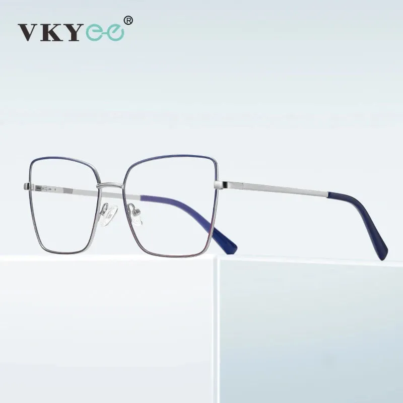 Vicky Women's Full Rim Large Butterfly Alloy Reading Glasses 3088
