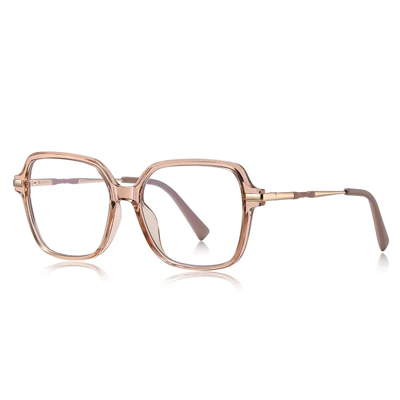 Vicky Women's Full Rim Large Polygon Tr 90 Alloy Reading Glasses 2211