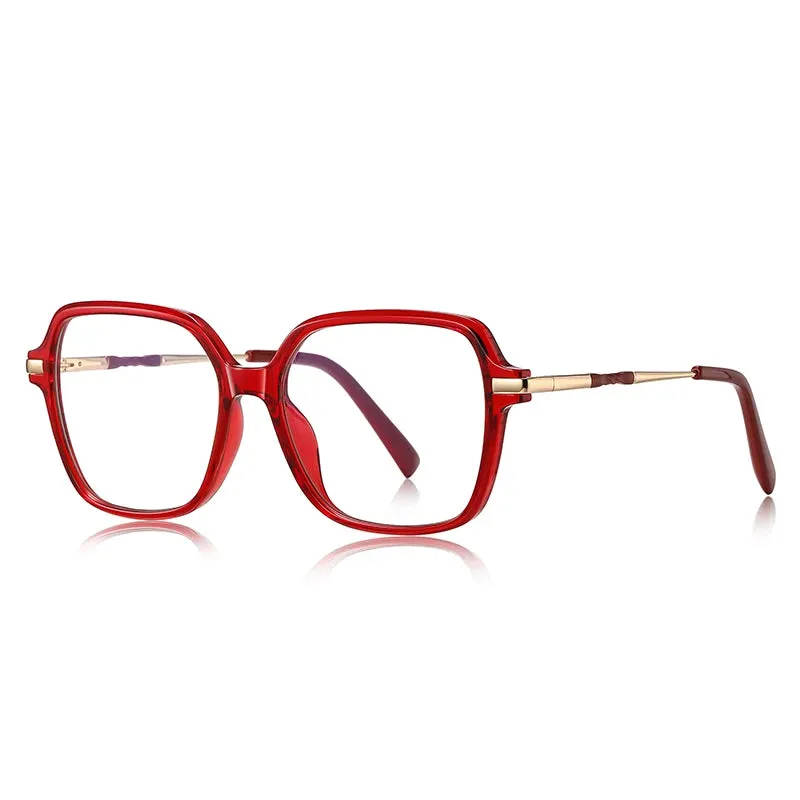 Vicky Women's Full Rim Large Polygon Tr 90 Alloy Reading Glasses 2211