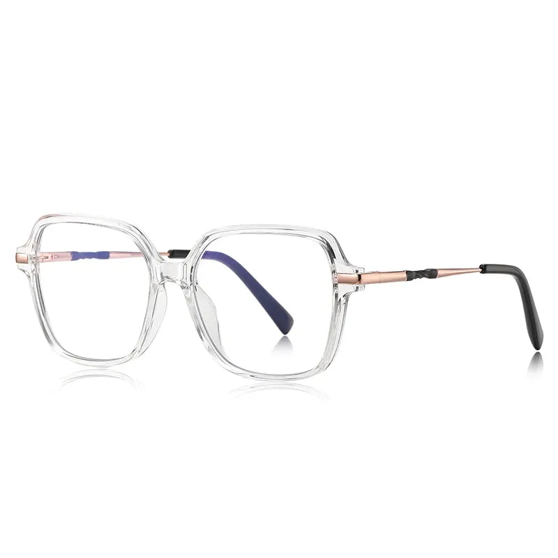 Vicky Women's Full Rim Large Polygon Tr 90 Alloy Reading Glasses 2211